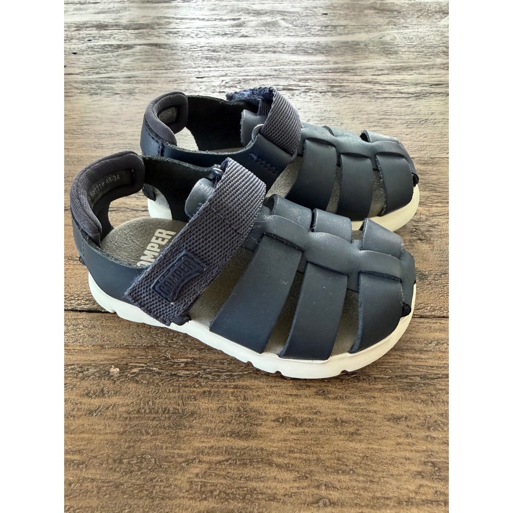 Camper Oruga Size 5 Baby Navy Blue‎ Leather Fisherman Sandals EU 21 Boys Girls